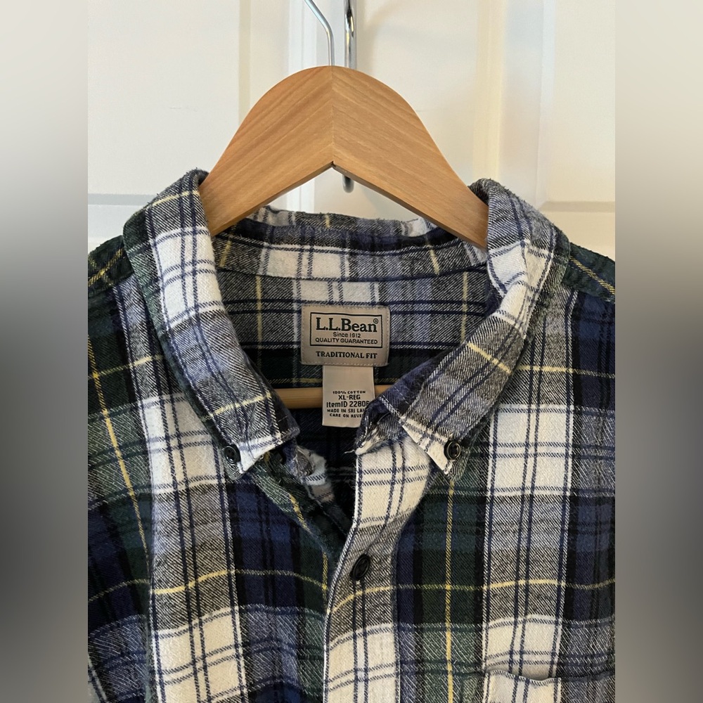 L.L. Bean Men's Scotch Plaid Flannel Shirt | Traditional Fit | XL